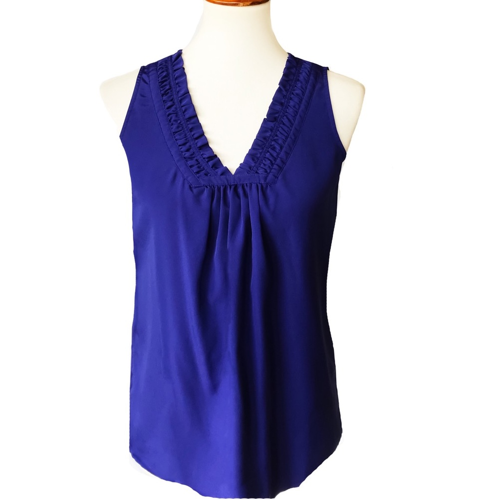 Banana Republic Sleeveless Ruffle Neck Top XS